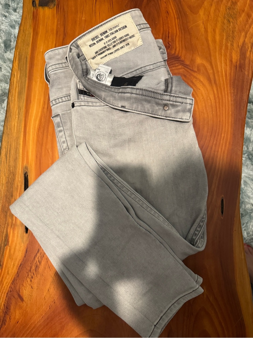 Diesel Men's Slim Light Gray Jeans